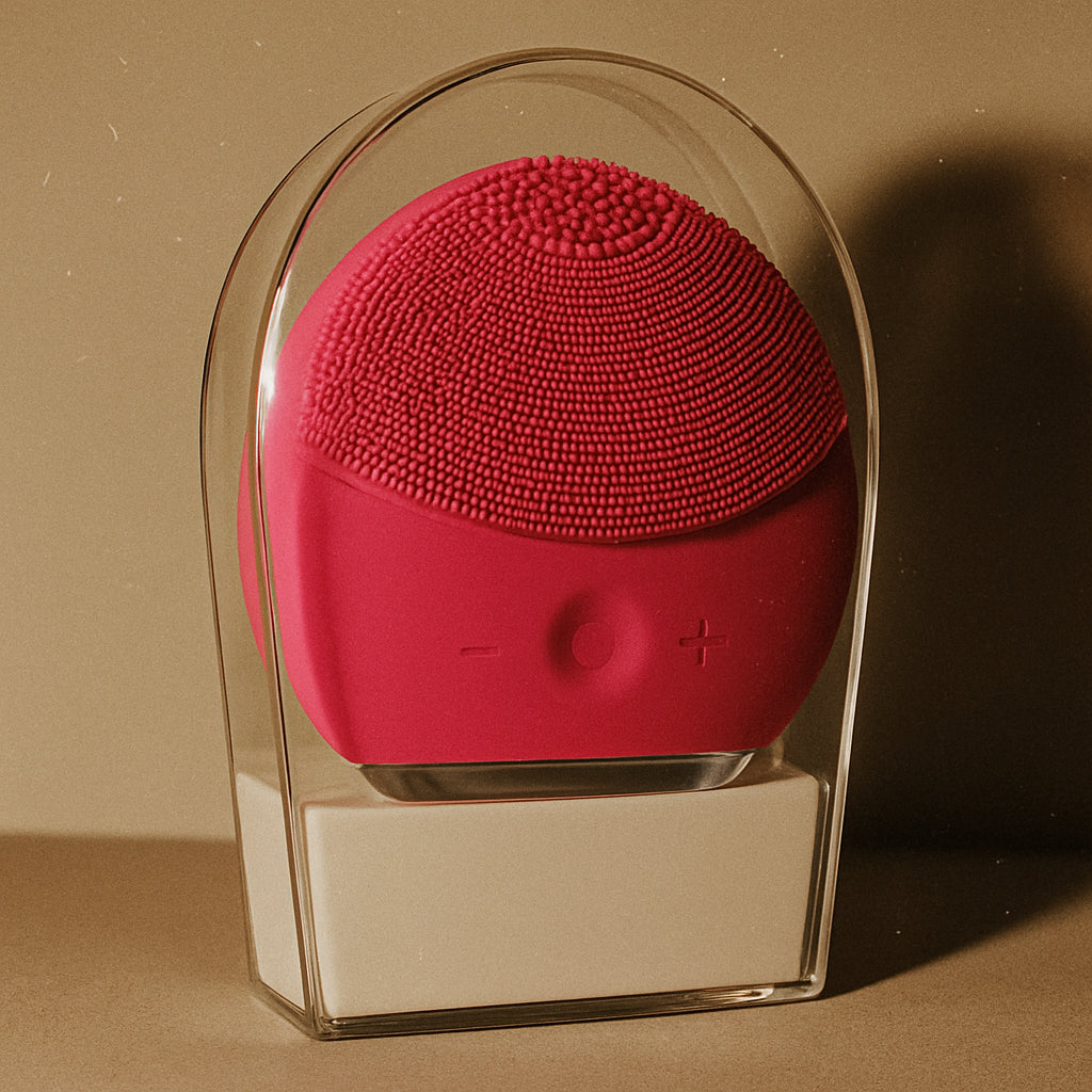 Escova de Limpeza Facial Tipo Foreo Rosa
