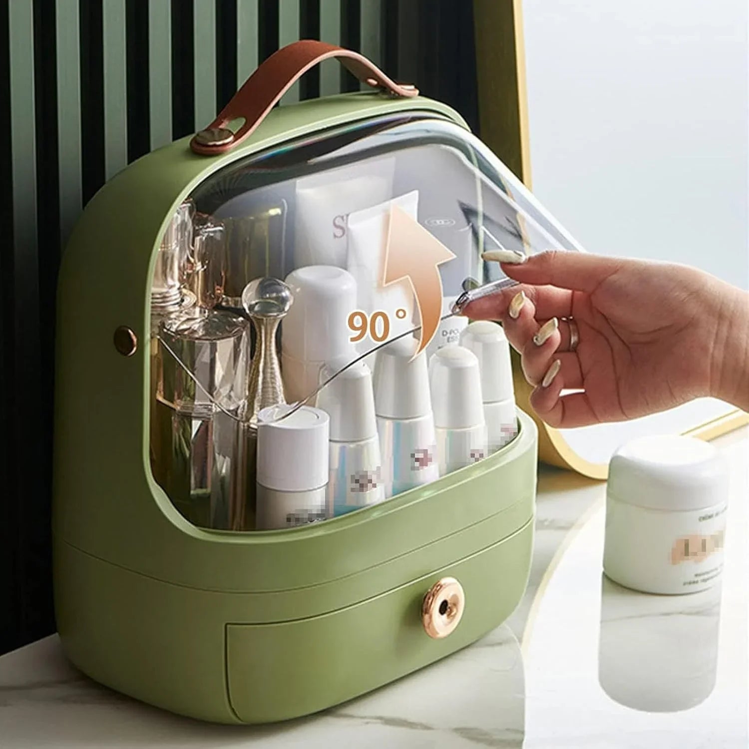 Caixa de Armazenamento para Maquiagem e Cosméticos com Gavetas Organização Design Sofisticado e Impermeável Penteadeira Bathroom