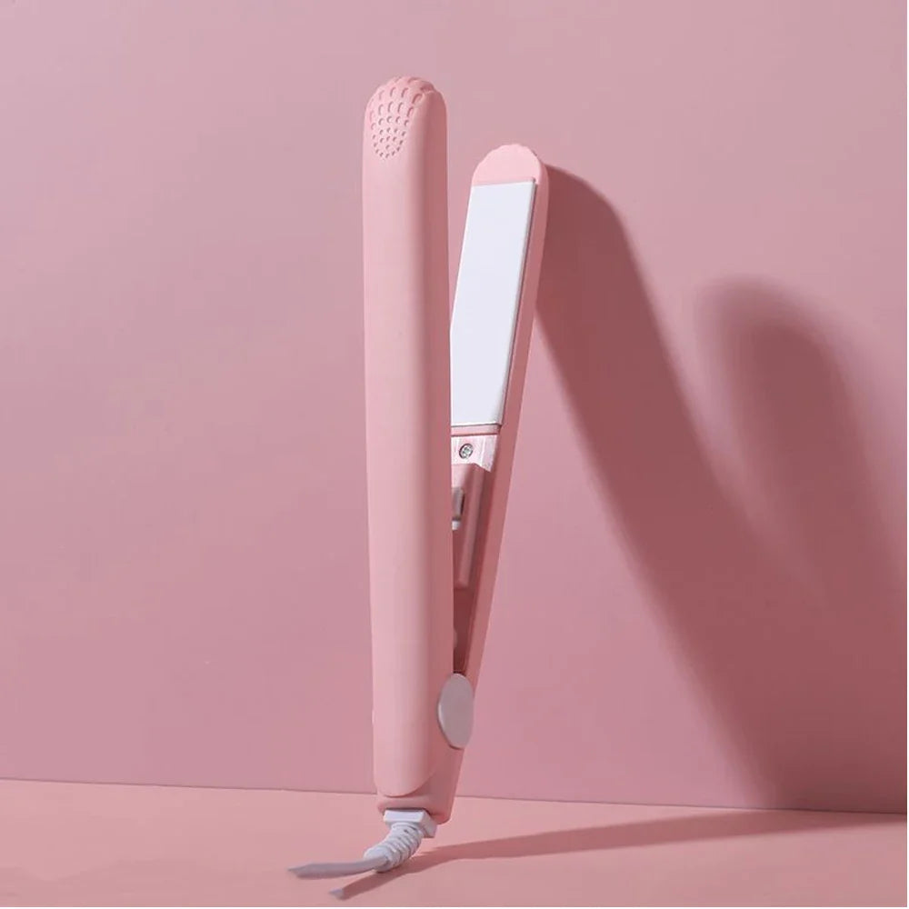 Mini Alisador de Cabelo Cerâmico Rosa - Efeito Salão