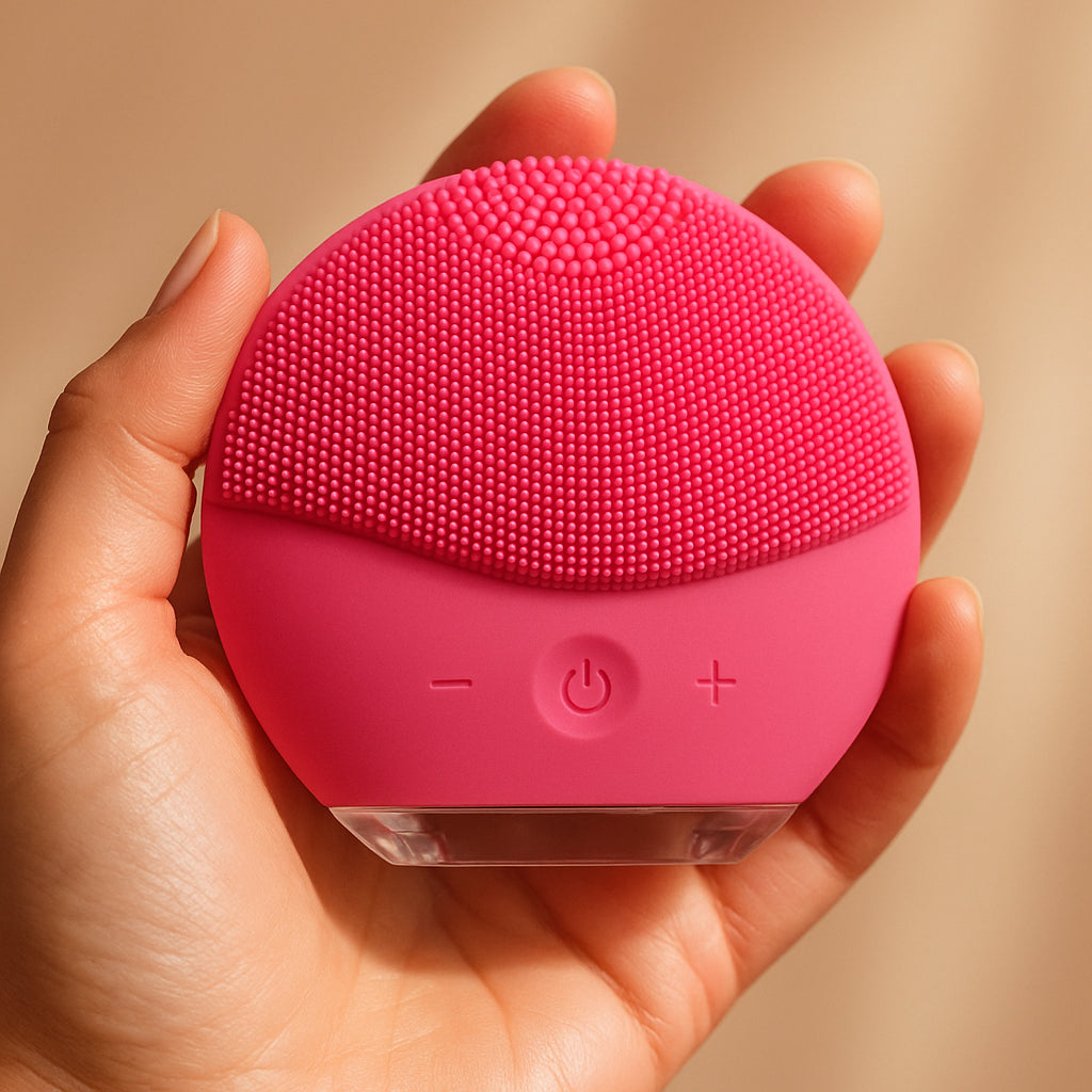 Escova de Limpeza Facial Tipo Foreo Rosa
