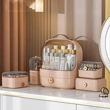 Caixa de Armazenamento para Maquiagem e Cosméticos com Gavetas Organização Design Sofisticado e Impermeável Penteadeira Bathroom