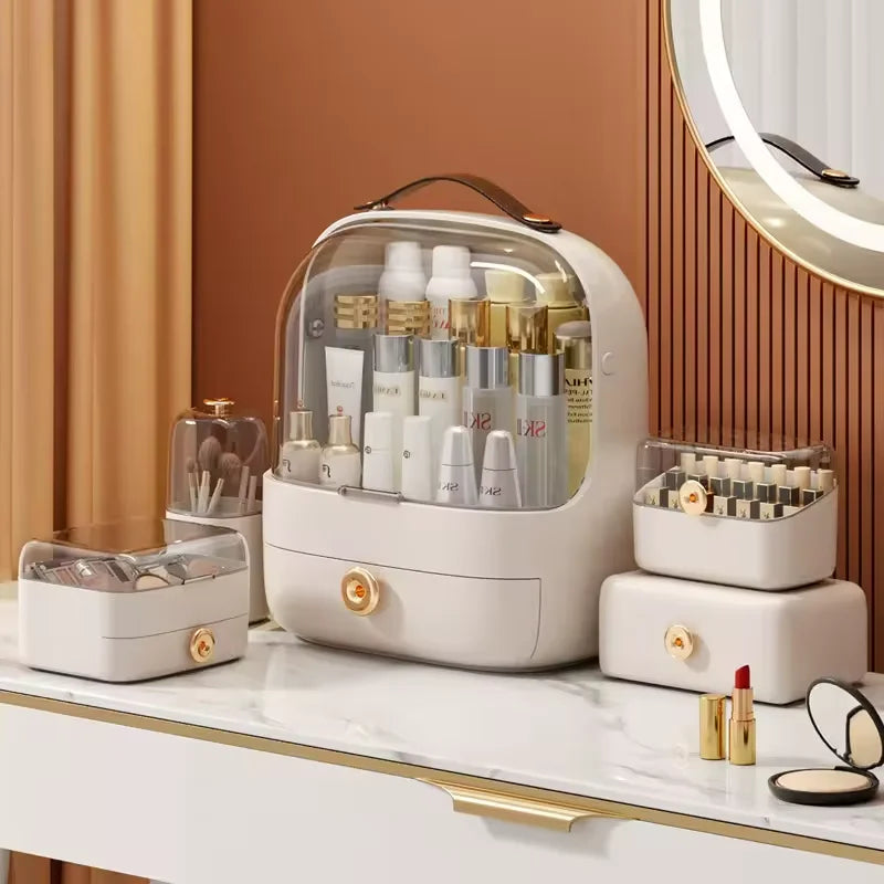 Caixa de Armazenamento para Maquiagem e Cosméticos com Gavetas Organização Design Sofisticado e Impermeável Penteadeira Bathroom