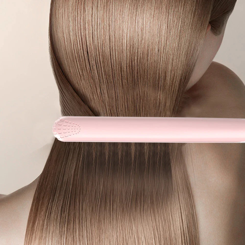 Mini Alisador de Cabelo Cerâmico Rosa - Efeito Salão