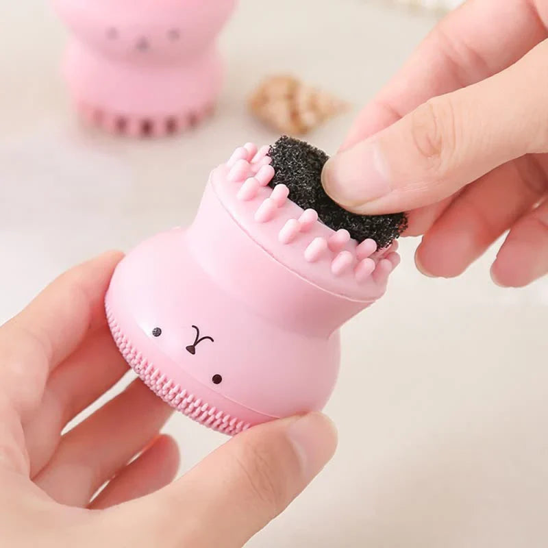 Silicone rosto escova de limpeza facial poros profundos cuidados com a pele esfrega ferramenta de limpeza nova mini beleza macia limpeza profunda esfoliante ferramenta